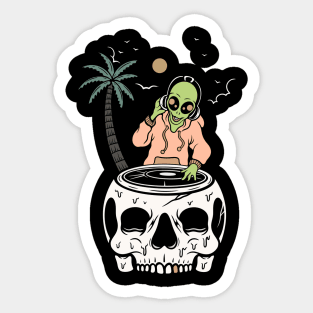 Dj alien Sticker